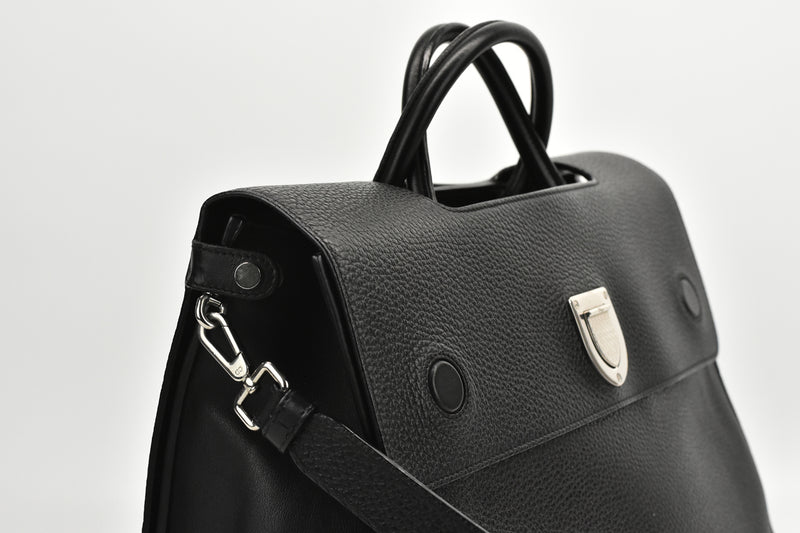 Black Pebbled Leather Large Diorever Bag