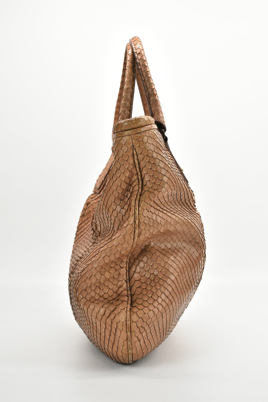 Brown Snake Skin Hobo / Tote Bag (Spring 2007)